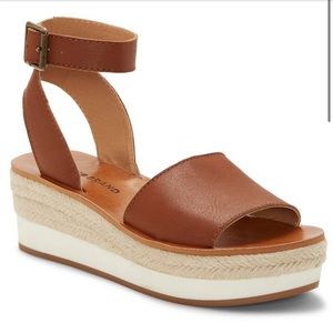 Lucky Brand leather wedge platform sandal
